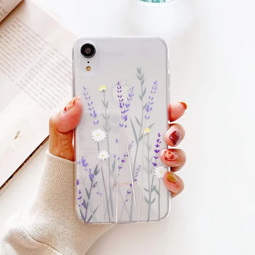 Vista 4 de Funda compatible con iPhone XR para niñas y mujeres, elegante funda de protección de gel de goma TPU transparente suave y transparente para iPhone