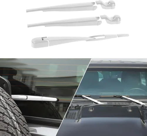 Vista 9 de Kit de moldura de cubierta de limpiaparabrisas delantero y trasero para Jeep Wrangler JL JLU y Gladiator JT 2018-2021 (azul bebé)