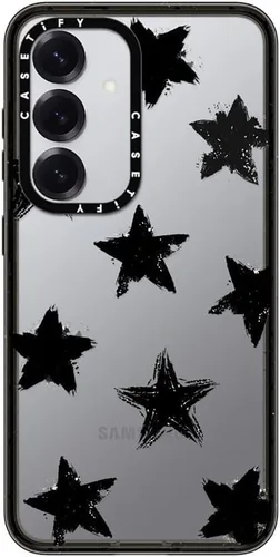 Vista 110 de CASETiFY Funda de impacto para Galaxy S22+ - Adhesivo Aries Moross, color negro transparente