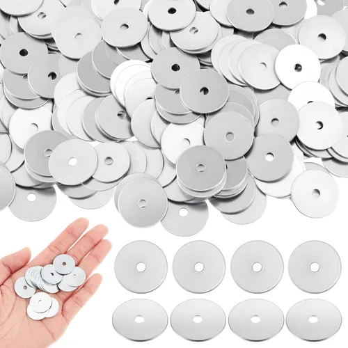 Vista 14 de Yaocom 200 Pieces 1/4" x 1-1/4" Zinc Fender Washers Thickness 1mm Fender Washers for Wood and Wet Environment