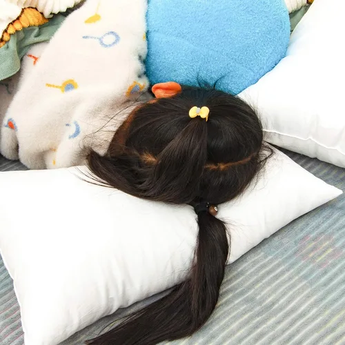 Vista 8 de NTBAY Paquete de 2 almohadas de algodón de 13 x 18 pulgadas con fundas de almohada de microfibra para niños pequeños, almohadas suaves para cuna