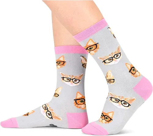 Vista 2 de Zmart Funny Duck Pig Dinosaur Fox Gifts for Women, Novelty Wolf Goat Chicken Sloth Hedgehog Socks
