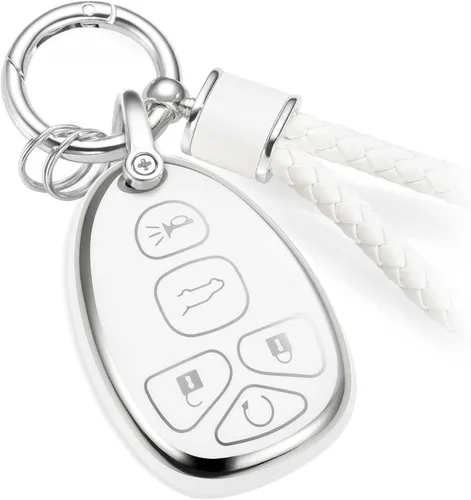 Vista 24 de Funda para Llavero Mercedes con Llavero de Cuerda Trenzada de Metal, Funda de Llave Suave Mejorada para Carcasa de Llavero Remoto Inteligente Sin