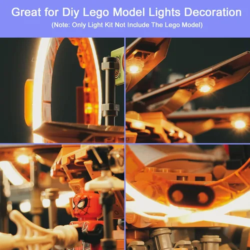 Vista 2 de Kit de luces LED mejorado compatible con Lego 76261 Final Battle Building Set, decoración de luces compatible con Lego 76261 (modelo no incluido)