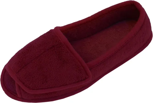 Vista 12 de Git-up -Pantuflas para mujer con diabetes/artritis/edema, cierre ajustable, espuma viscoelástica, punta abierta, extra ancha