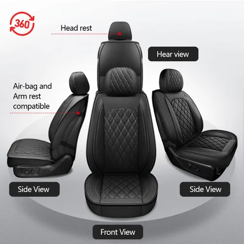 Vista 6 de MIROZO 2 piezas de fundas para asientos delanteros para Dodge Ram, cubierta impermeable para asiento de camión compatible con RAM 1500 2500 3500
