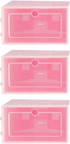 Vista 11 de Cabilock 6 cajas apilables para zapatos para almacenamiento de zapatillas, contenedor de plástico grueso para zapatos, tapa transparente, organiza