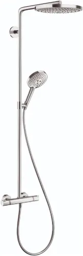 Vista 3 de hansgrohe Raindance Select S 27129821 - Infusión de aire deslizante con ajuste de altura, spray Rain AirPower, juego de ducha QuickClean en níquel