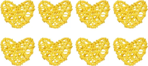Vista 6 de MECCANIXITY 8 piezas de jarrón de ratán en forma de corazón de ratán natural para decoración del día de San Valentín, decoración del hogar, boda