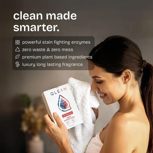 Vista 4 de QLEAN Hojas de detergente para ropa Sweet Summer (10 cargas) – Paquete de viaje tiras de lavandería biodegradables a base de plantas, aptas