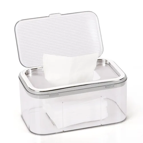 Vista 7 de Flenpptly Dispensador de toallitas para bebés, contenedor de toallitas de gran capacidad, mantiene las toallitas frescas y fáciles de abrir (dorado)