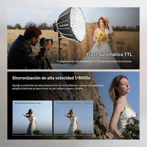 Vista 3 de NEEWER Estroboscópico de flash de estudio Q4PRO 400Ws 2.4G TTL