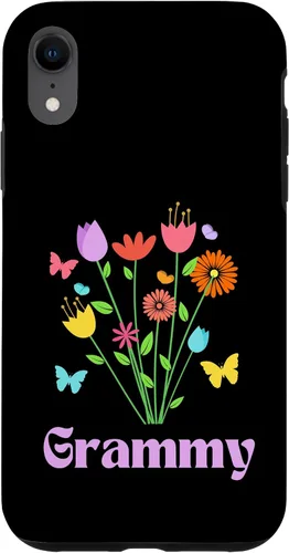 Vista 25 de iPhone 12/12 Pro Grammy Grandma Spring Flowers Pretty Tulips Butterfly Pink Case