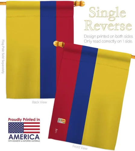 Vista 3 de Americana Home & Garden HG140055 Colombia Banderas de la Nacionalidad del Mundo Impresiones Decorativas Casa Vertical 28" X 40" 13" 18,5" Colección
