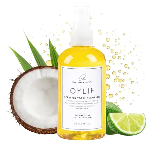 Vista 22 de QTICA Oylie Spray On Total Repair - Aceite corporal ligero en aerosol con jojoba natural y aceite de argán para una humedad instantánea, acabado