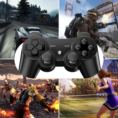 Vista 7 de Diswoe Controllers for PS-3, Wireless PS-3 Controller 2 Pack, Bluetooth Gamepad Joystick, Double Vibrating Controller for Play_station 3 with 2 USB
