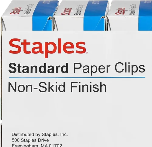 Vista 2 de Staples Clips para papel, 1.25 pulgadas, resistentes, antideslizantes, plateados, paquete de 1000 – Clips de agarre seguro para uso en oficina