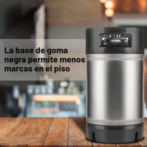 Vista 6 de TMCRAFT Nuevo barril de bloqueo de bola de acero inoxidable de 3 galones Aprobado por NSF, válvula de liberación, base de goma portátil para un