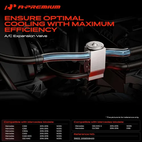Vista 2 de A-Premium Válvula de expansión de CA compatible con Mercedes-Benz Para C250 C400 2015, C300 C63 AMG S 2015-2016, C350e C450 AMG C63 AMG GLC300