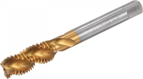 Vista 7 de uxcell Machos de roscar para flauta en espiral, M8 x 1,25 + 0,1 métricas de acero de cobalto recubierto de titanio de alta velocidad para máquina