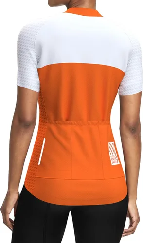 Vista 2 de Wulibike Maillot de ciclismo para mujer, manga larga, con bolsillos