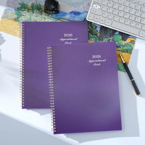 Vista 7 de Agenda semanal 2026, agenda diaria por hora 2026, enero de 2026 a diciembre de 2026, libro de citas de 9 x 11 pulgadas, pestañas mensuales