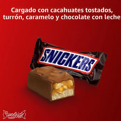 Vista 3 de SnickerCandy Bars - Bolsa de SnickersBarras de caramelo de Pascua de tamaño divertido, barras SnickersBars envueltas individualmente, dulces a
