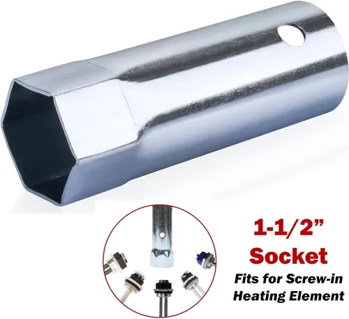Vista 5 de EWH-03 Kit de ajuste del calentador de agua eléctrico con llave de elementos, incluye termostato de calentador superior e inferior, 2 elementos