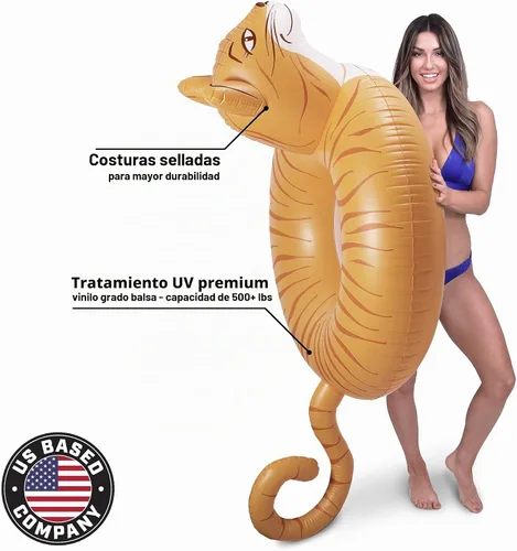 Vista 3 de GoFloats Meowzers the Cat Party - Balsa inflable con estilo (para adultos y niños)