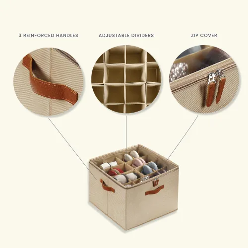 Vista 2 de OrganiHaus Contenedor grande de almacenamiento de zapatos para armario, caja organizadora de zapatos para hasta 16 pares, cesta de zapatos plegable