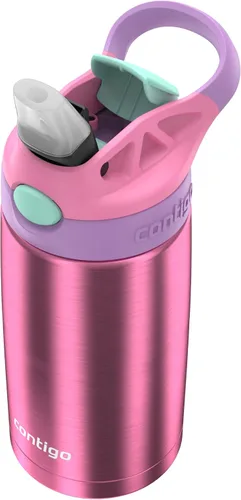 Vista 3 de Contigo Autospout - Botella de agua con popote y pajita, 384.81 ml, Azalea/Pansy