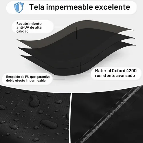 Vista 4 de OutdoorLines Cubierta Impermeable de Servicio Pesado para Parrilla BBQ - Cubiertas Universales para Parrilla de Barbacoa Resistentes a UV, Cubierta