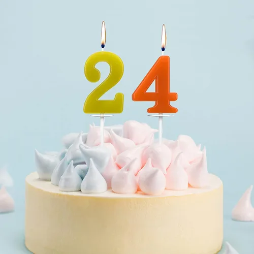 Vista 3 de 10 velas con números, velas coloridas para pastel de cumpleaños, número 0-9, decoración de tartas, número 0, 1, 2, 3, 4, 5, 6, 7, 8, 9