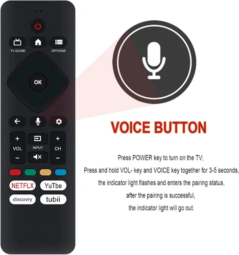 Vista 5 de Allimity URMT26CND002 Reemplazo de control remoto por voz compatible con Philips 7000 Series 4K Ultra HD LED Google TV 75PUL7552 75PUL7552/F7