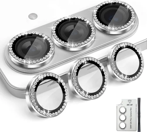 Vista 24 de Protector de lente de cámara para Samsung Galaxy S26, cubierta individual de lente de anillo de aleación de aluminio de vidrio templado con bandeja