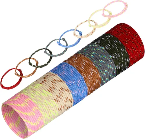 Vista 10 de WILLBOND Pulsera de amistad de neón 216 a granel para mujer, pulsera de paracaídas de regreso a clases, regalo para estudiantes, cumpleaños, aula