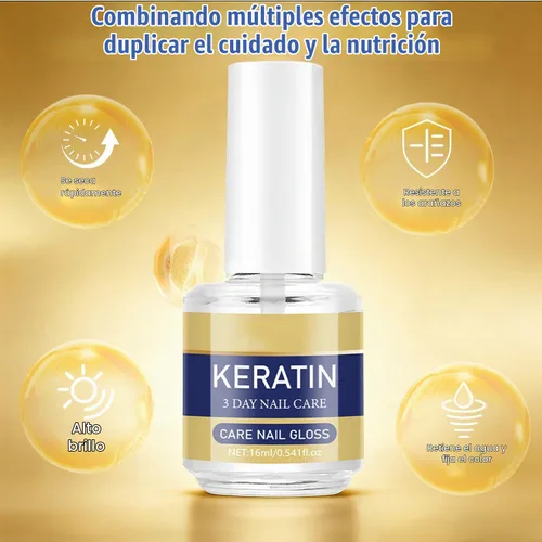 Vista 3 de 2 unidades de cuidado de uñas de 3 días - Aceite de queratina para el cuidado de uñas, tratamiento hidratante para uñas fuertes y brillantes, repara