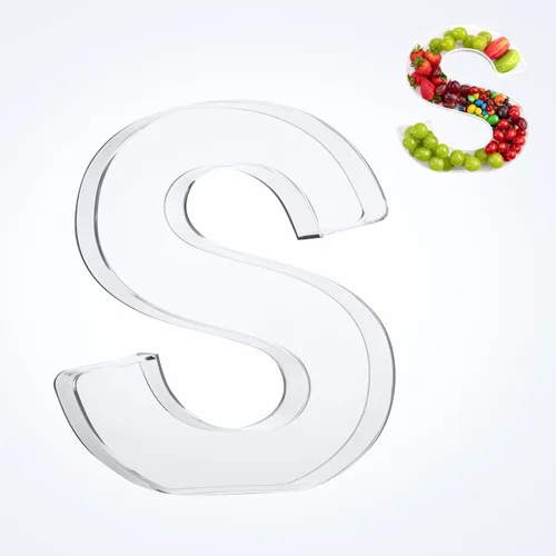 Vista 39 de Bandeja de 11" de Acrílico con Letras y Números – Bandeja Reutilizable y Rellenable para Aperitivos de Charcutería, Caja de Servir Postres