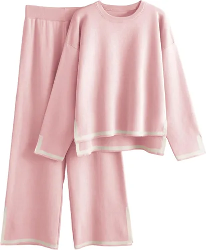 Vista 8 de Tanming - Conjunto de 2 piezas para mujer, suéter de descanso Albaricoque