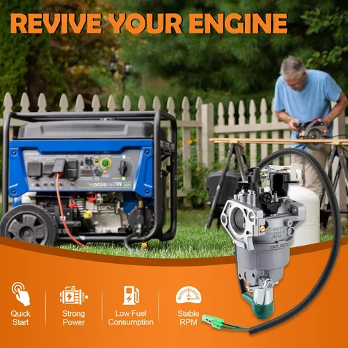 Vista 2 de Carburador HUAYI P27-2 Compatible con Honda GX390 13HP 188F Generac GP5000 GP5500 GP6500 Powermax Smarter Tools 5000W 5500W 6500W 7500W 8000W 9500W
