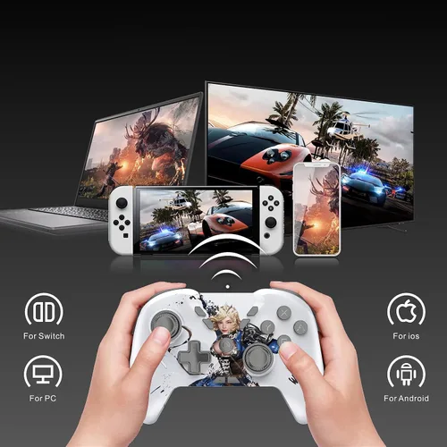 Vista 8 de MOGEMYTH Switch Controller, with Dual Vibration and 6-Axis Gyro, BT Controller for iPhone/Android/Switch and Windows 7/8/10/11,wireless controller pc