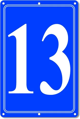 Vista 46 de Premium Aluminum Number Signs, Metal 12" X 8" Blue Numbered Sign Outdoor for Parking Lots, Floor, Dock, Court, Aisle, Field, High Visibility, No