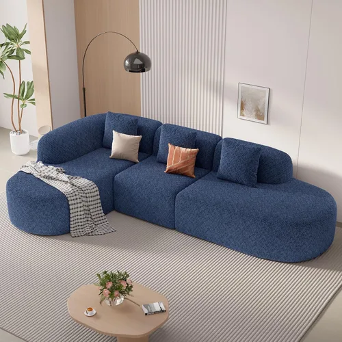 Vista 8 de Sofás sin huesos de 114 pulgadas para sala de estar, sofá seccional modular moderno con chaise, sofá seccional en forma de L tipo nube, no requiere