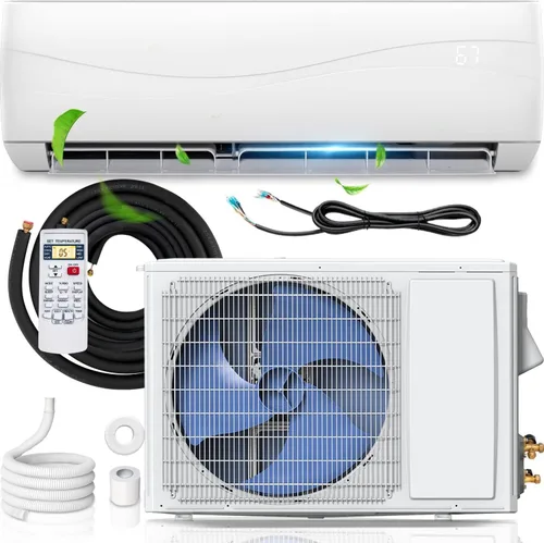 Vista 14 de SIMOE Mini sistema de aire acondicionado dividido y calefacción, 18000BTU, unidad de CA sin conductos montada en la pared 19 SEER con bomba de calor