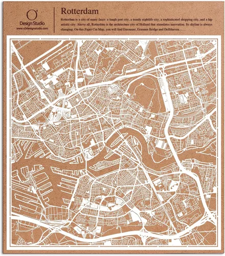 Vista 129 de O3 Design Studio Aberdeen - Mapa de papel cortado en papel blanco de 12 x 12 pulgadas