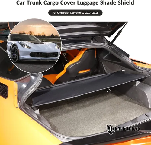 Vista 4 de Cubierta de carga para maletero de automóvil compatible con Chevrolet Corvette C7 2014-2019, protección retráctil de seguridad para maletero