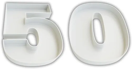 Vista 74 de Bandejas de servir de plástico duro reutilizables y rellenables con letras y números para decoración de fiesta (S, Negro)