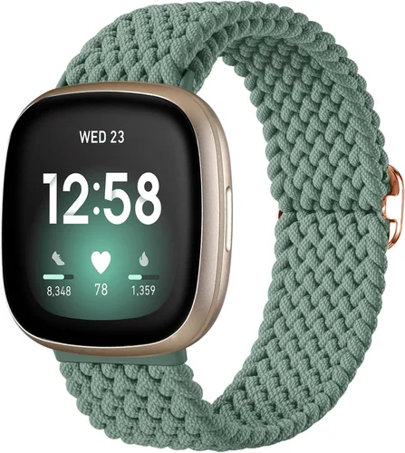 Vista 19 de Maledan Banda elástica trenzada compatible con Fitbit Sense/Versa 3/4 y Sense 2, correa elástica suave para reloj inteligente, accesorio