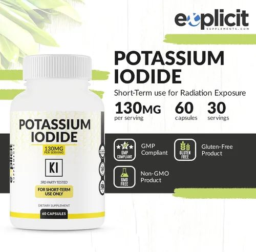 Vista 2 de Dosis de yoduro de potasio 130 mg - 30 porciones - Apoyo y defensa de la tiroides