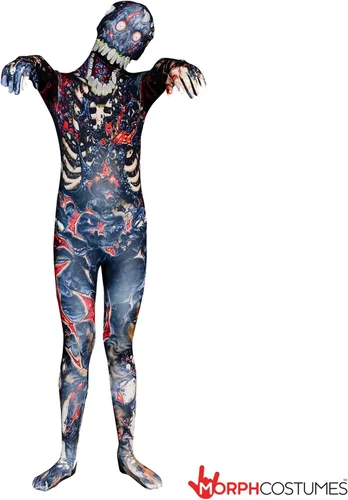 Vista 8 de Morphsuits Disfraces de zombi quemado para niños, disfraz de zombi espeluznante, disfraz de zombi muerto para niños